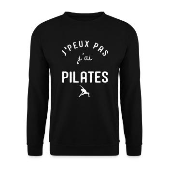 Yoga Je peux pas j ai Pilates sport - Sweat-shirt Unisexe - noir - Devant - Alina (178cm) & Michal (187cm)