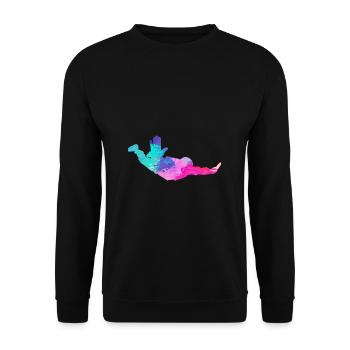 Skydiving Skydivers - Unisex Sweatshirt - black - Front - Alina (178cm) & Michal (187cm)