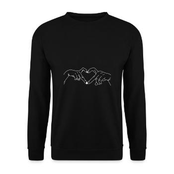 Heart Hand - Unisex Sweatshirt - black - Front - Alina (178cm) & Michal (187cm)