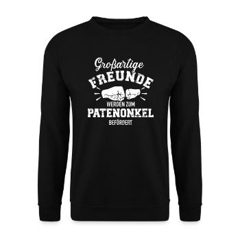 Patenonkel - Unisex Pullover - Schwarz - Vorne - Alina (178cm) & Michal (187cm)