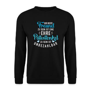 Patenonkel - Unisex Pullover - Schwarz - Vorne - Alina (178cm) & Michal (187cm)