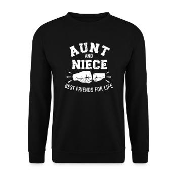tante - Sweat-shirt Unisexe - noir - Devant - Alina (178cm) & Michal (187cm)