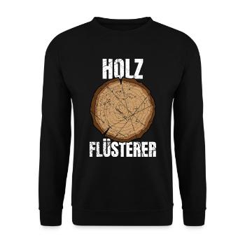Holz Flüsterer Schreiner Zimmermann - Unisex Pullover - Schwarz - Vorne - Alina (178cm) & Michal (187cm)