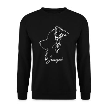 SAMOYED Profil Chiens Chien Wilsigns - Sweat-shirt Unisexe - noir - Devant - Alina (178cm) & Michal (187cm)