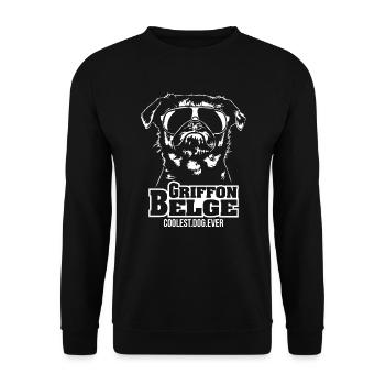 GRIFFON BELGE coolest dog ever Hundespruch Hunde - Unisex Pullover - Schwarz - Vorne - Alina (178cm) & Michal (187cm)