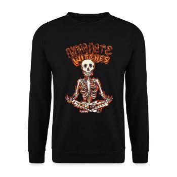 namaste withces yoga skull pour halloween - Sweat-shirt Unisexe - noir - Devant - Alina (178cm) & Michal (187cm)
