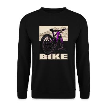 Mountain bike MTB downhill mountain bikers - Unisex Sweatshirt - black - Front - Alina (178cm) & Michal (187cm)