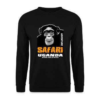 Uganda - Chimpanzees - Unisex Sweatshirt - black - Front - Alina (178cm) & Michal (187cm)