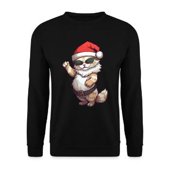 Funny Cat Sunglasses Christmas Cats - Unisex Sweatshirt - black - Front - Alina (178cm) & Michal (187cm)