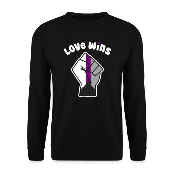 Love Wins Demisexual Pride for Equality - Unisex Sweatshirt - black - Front - Alina (178cm) & Michal (187cm)