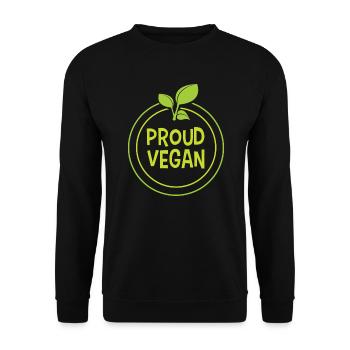 Symbol for proud vegans - Unisex Sweatshirt - black - Front - Alina (178cm) & Michal (187cm)