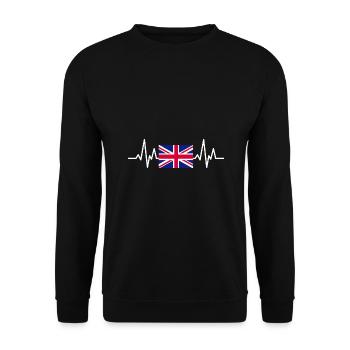 Mon cœur bat pour Angleterre - Sweat-shirt Unisexe - noir - Devant - Alina (178cm) & Michal (187cm)