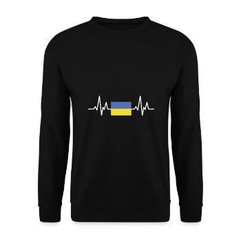 Mon cœur bat pour l'Ukraine - Sweat-shirt Unisexe - noir - Devant - Alina (178cm) & Michal (187cm)