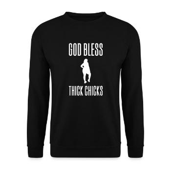Gott Segne Dicke Frauen - Unisex Pullover - Schwarz - Vorne - Alina (178cm) & Michal (187cm)