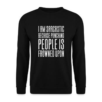 Funny saying for men - Unisex Sweatshirt - black - Front - Alina (178cm) & Michal (187cm)