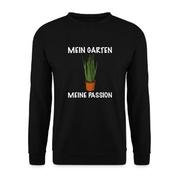 Mein Garten meine Passion Gärtner - Unisex Pullover - Schwarz - Vorne - Alina (178cm) & Michal (187cm)