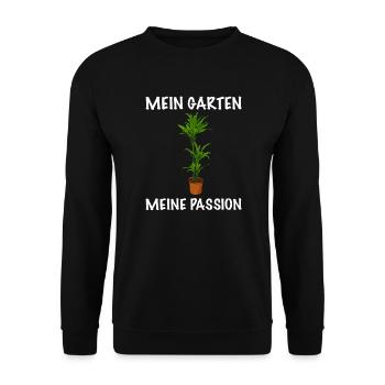 Mein Garten meine Passion Gärtner - Unisex Pullover - Schwarz - Vorne - Alina (178cm) & Michal (187cm)