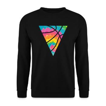 Hippie Basketball Player Basketball Batik colorful - Unisex Sweatshirt - black - Front - Alina (178cm) & Michal (187cm)