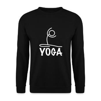 Exercice de yoga - Sweat-shirt Unisexe - noir - Devant - Alina (178cm) & Michal (187cm)