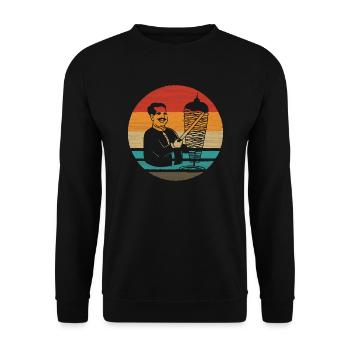 Doner Kebab Retro Style Vintage - Sweat-shirt Unisexe - noir - Devant - Alina (178cm) & Michal (187cm)