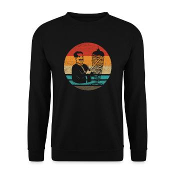 Doner Kebab Retro Style Vintage - Sweat-shirt Unisexe - noir - Devant - Alina (178cm) & Michal (187cm)