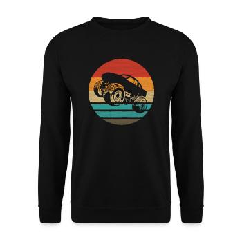 Monster Truck Retro Style Vintage - Unisex Pullover - Schwarz - Vorne - Alina (178cm) & Michal (187cm)
