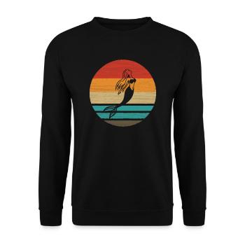 Sirène Retro Style Vintage - Sweat-shirt Unisexe - noir - Devant - Alina (178cm) & Michal (187cm)