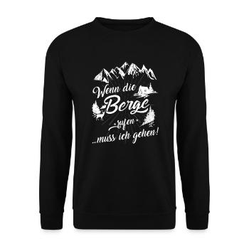 Wenn die Berge rufen... - Bergsteiger T-shirt V1 - Unisex Pullover - Schwarz - Vorne - Alina (178cm) & Michal (187cm)