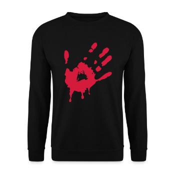 Bloody hand - bloody hand - Halloween blood - Unisex Sweatshirt - black - Front - Alina (178cm) & Michal (187cm)