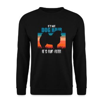 American Eskimo Dog Hund - Unisex Sweatshirt - black - Front - Alina (178cm) & Michal (187cm)