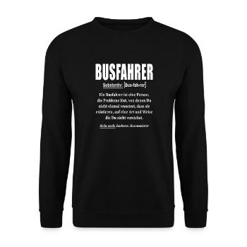 Busfahrer Substantiv - Unisex Pullover - Schwarz - Vorne - Alina (178cm) & Michal (187cm)