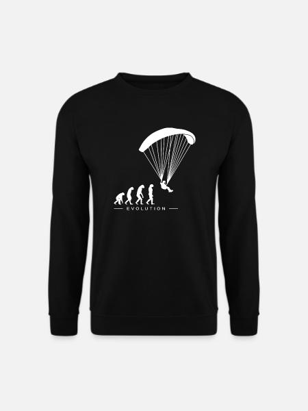 Paraglider Paragliding Evolution Motif - Unisex Sweatshirt - black