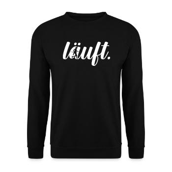 Läuft - Unisex Pullover - Schwarz - Vorne - Alina (178cm) & Michal (187cm)