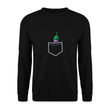 pocket eggplant Geschenkidee - Unisex Pullover - Schwarz - Vorne - Alina (178cm) & Michal (187cm)