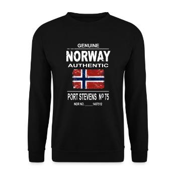 Norway Vintage Flag Logo - Unisex Pullover - Schwarz - Vorne - Alina (178cm) & Michal (187cm)