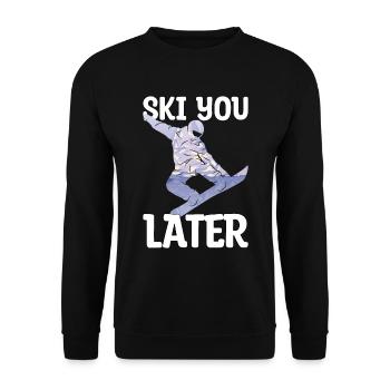 Snowboarder snowboarding mountain snow gift - Unisex Sweatshirt - black - Front - Alina (178cm) & Michal (187cm)