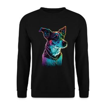 Jack Russell 80s - Unisex Sweatshirt - black - Front - Alina (178cm) & Michal (187cm)