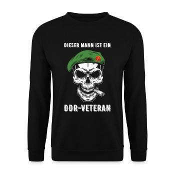 DDR Veteran Soldat NVA Geschenk - Unisex Pullover - Schwarz - Vorne - Alina (178cm) & Michal (187cm)