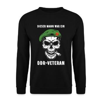 DDR Veteran Soldat NVA Geschenkidee - Unisex Pullover - Schwarz - Vorne - Alina (178cm) & Michal (187cm)