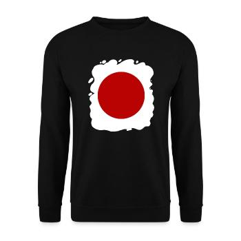 Japan Flag Used Look Nihon Japanese Flag - Unisex Sweatshirt - black - Front - Alina (178cm) & Michal (187cm)