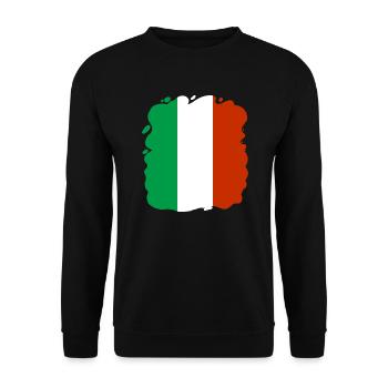 Drapeau de l’Italie Vintage Drapeau italien Look vieilli - Sweat-shirt Unisexe - noir - Devant - Alina (178cm) & Michal (187cm)