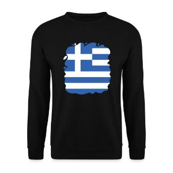Drapeau de la Grèce Hellas Athènes Drapeau de la Grèce - Sweat-shirt Unisexe - noir - Devant - Alina (178cm) & Michal (187cm)