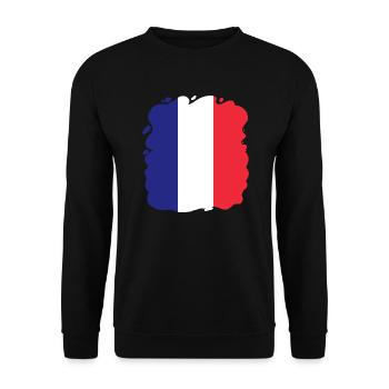 Frankreich Flagge Used Look Französische Fahne - Unisex Pullover - Schwarz - Vorne - Alina (178cm) & Michal (187cm)
