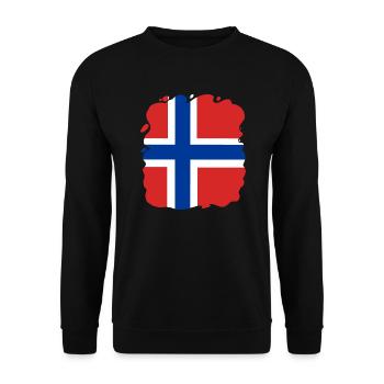 Norwegen Flagge Skandinavien Norwegische Fahne - Unisex Pullover - Schwarz - Vorne - Alina (178cm) & Michal (187cm)