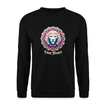 Lion Mandala - Sweat-shirt Unisexe - noir - Devant - Alina (178cm) & Michal (187cm)