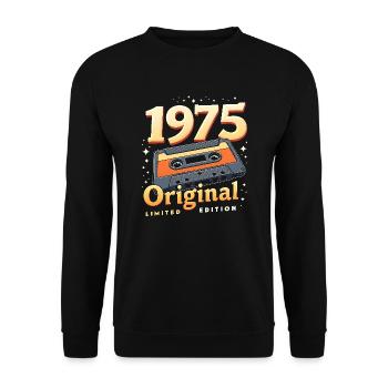 50ème Anniversaire Homme Femme 50 Ans 1975 Cadeau - Sweat-shirt Unisexe - noir - Devant - Alina (178cm) & Michal (187cm)