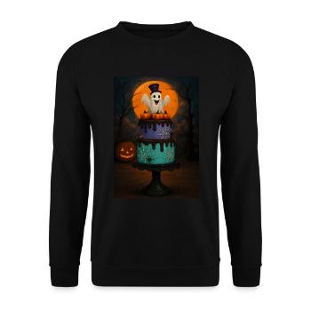 Grusel Geister Halloween Geschenk - Unisex Pullover - Schwarz - Vorne - Alina (178cm) & Michal (187cm)