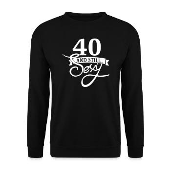 40 and still sexy - Unisex Pullover - Schwarz - Vorne - Alina (178cm) & Michal (187cm)