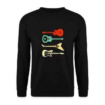 Guitar Player Gitarre - Unisex Sweatshirt - black - Front - Alina (178cm) & Michal (187cm)