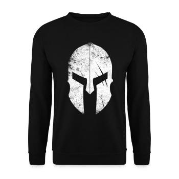 Workout Krieger spartan helmt Bodybuilding mma gy - Unisex Pullover - Schwarz - Vorne - Alina (178cm) & Michal (187cm)